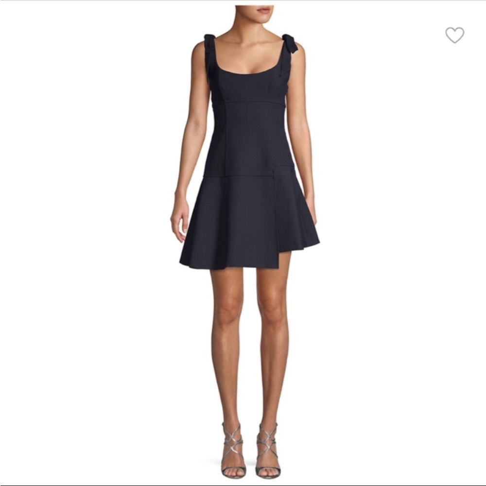 Cinq à Sept Jeanette Tied Asymmetrical Mini Dress Black Size 2